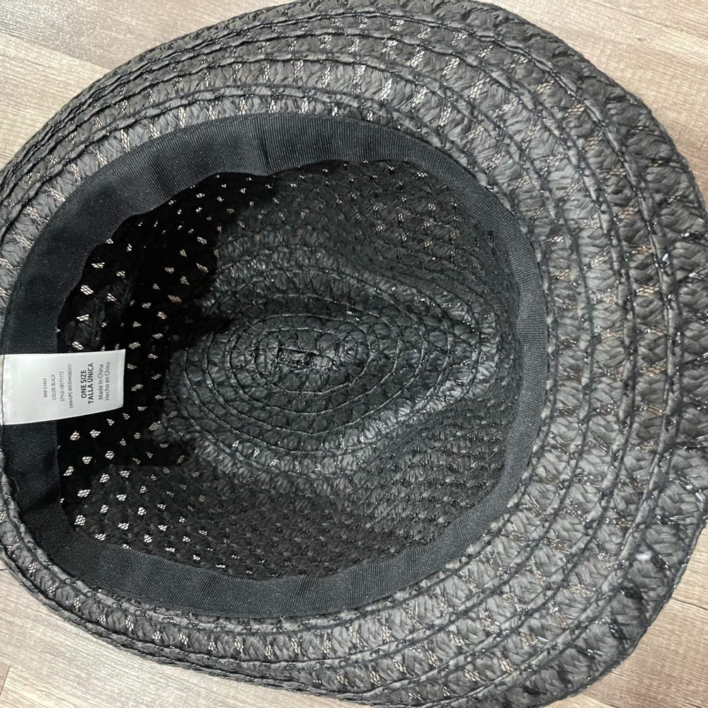 Black Fedora straw hat Medium festival summer - Picture 3 of 6